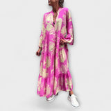 Nerīna - Eleganta ziedu maxi kleita