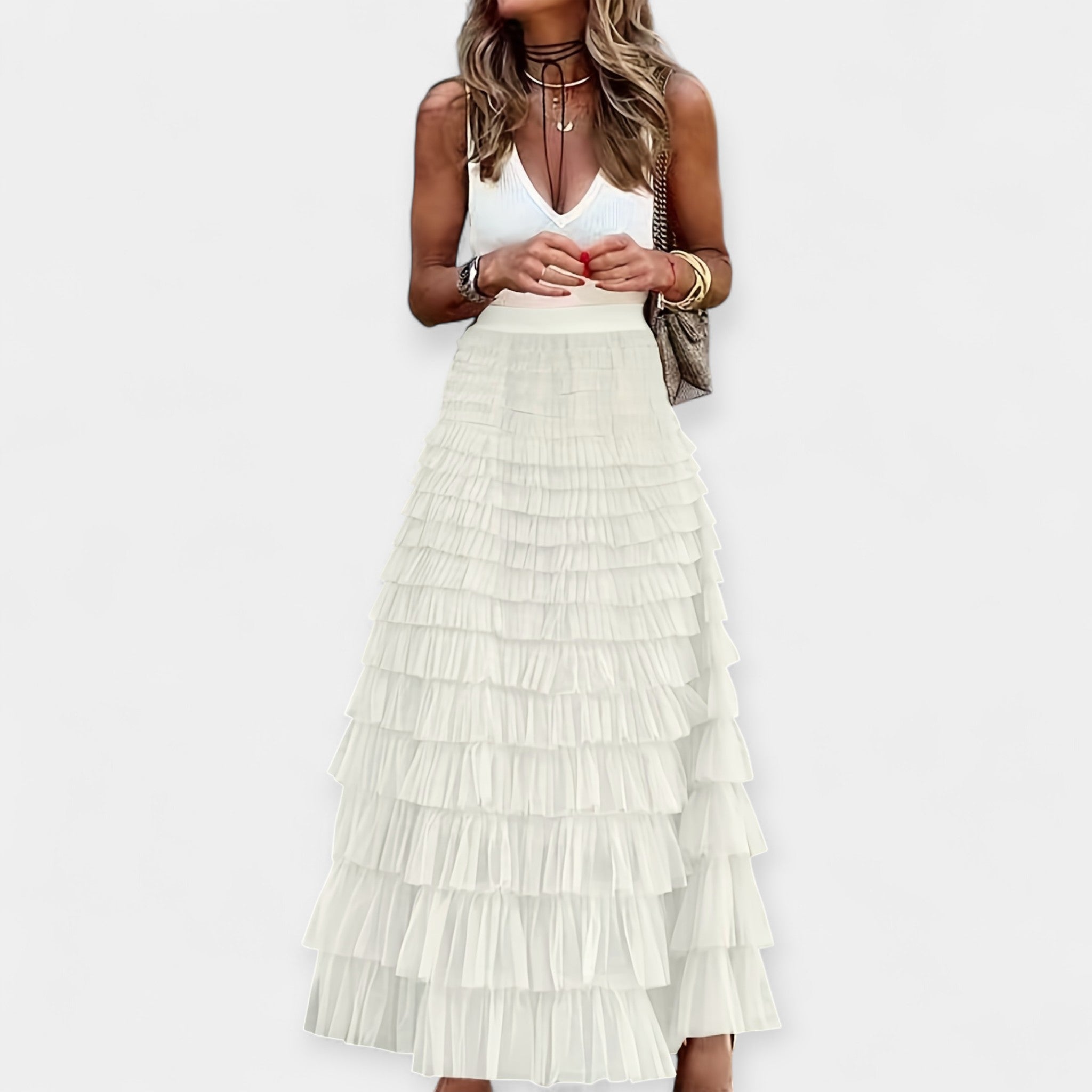 Boho svārki ar satīna apdari