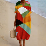 Barbara – Daudzkrāsaina patchwork kleita
