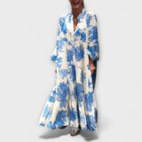 Nerīna - Eleganta ziedu maxi kleita