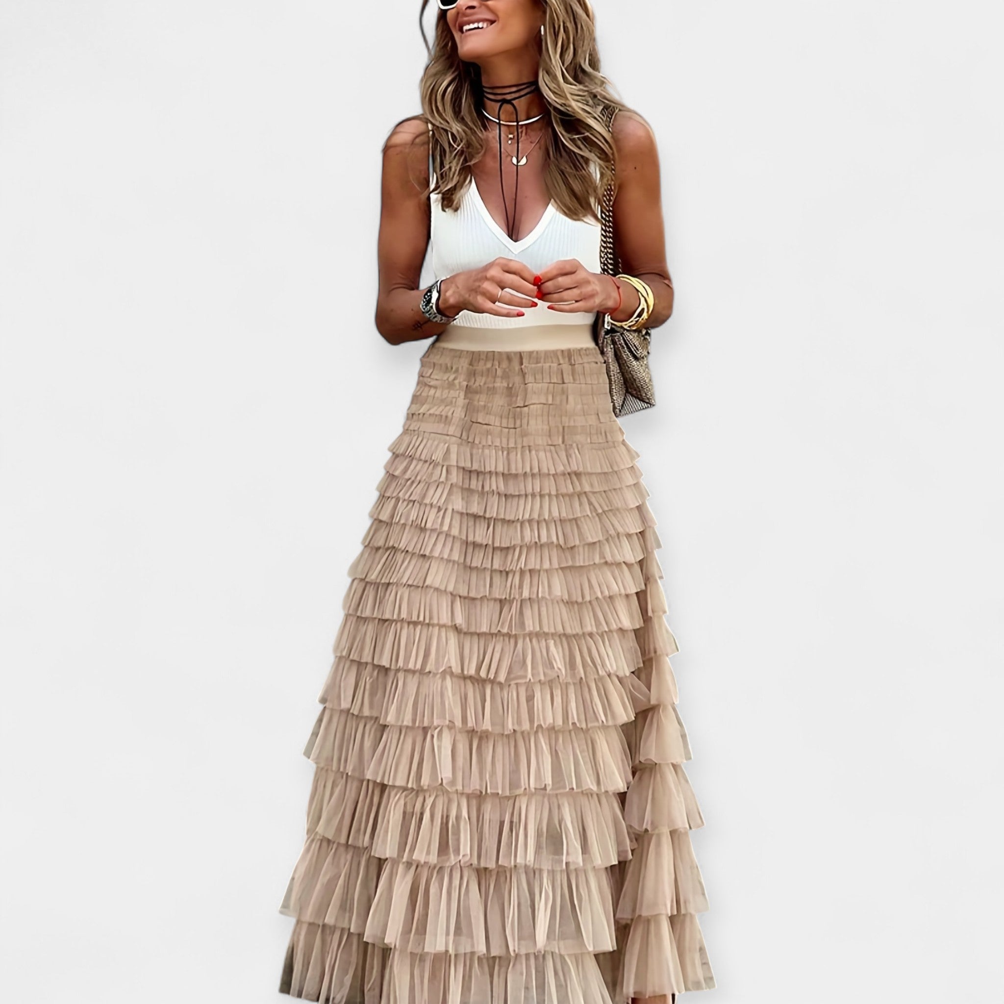 Boho svārki ar satīna apdari