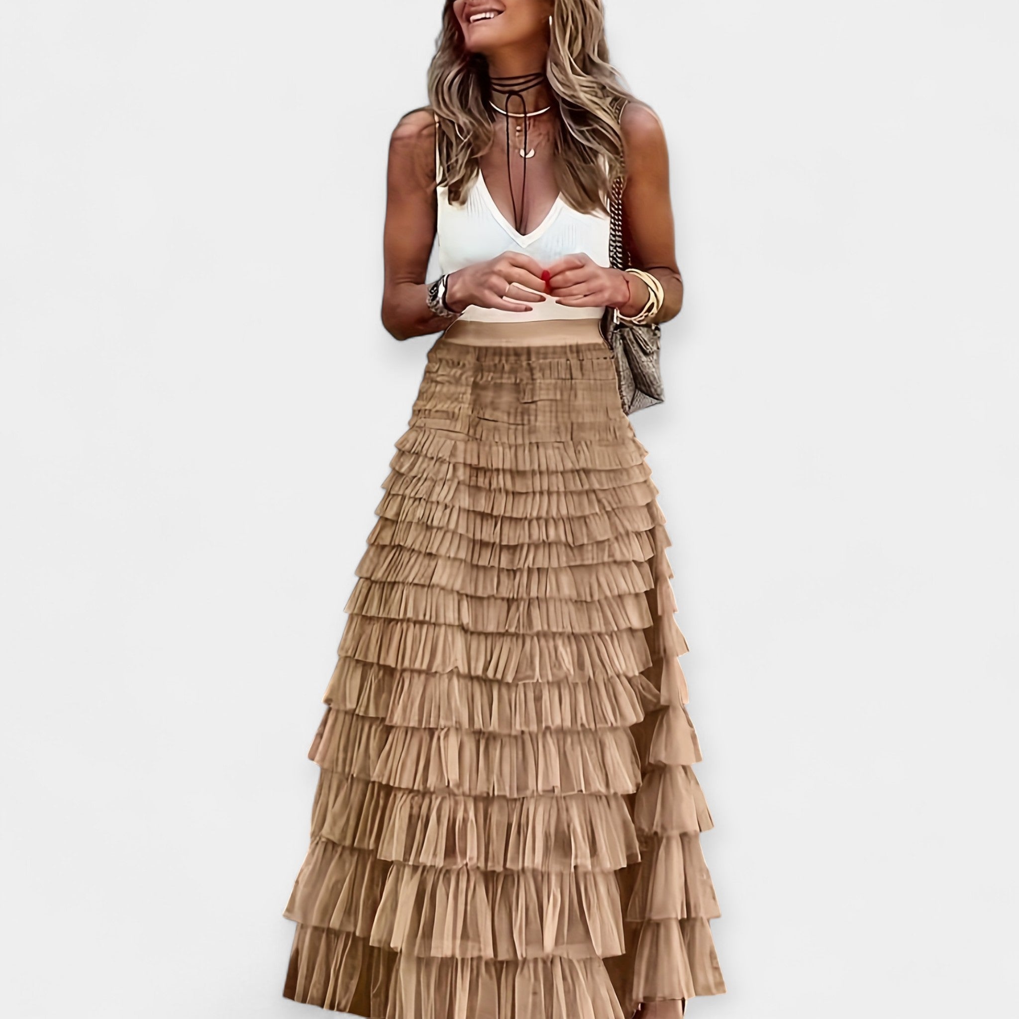 Boho svārki ar satīna apdari