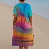 Biruta – Tie-dye kleita saulrieta krāsās