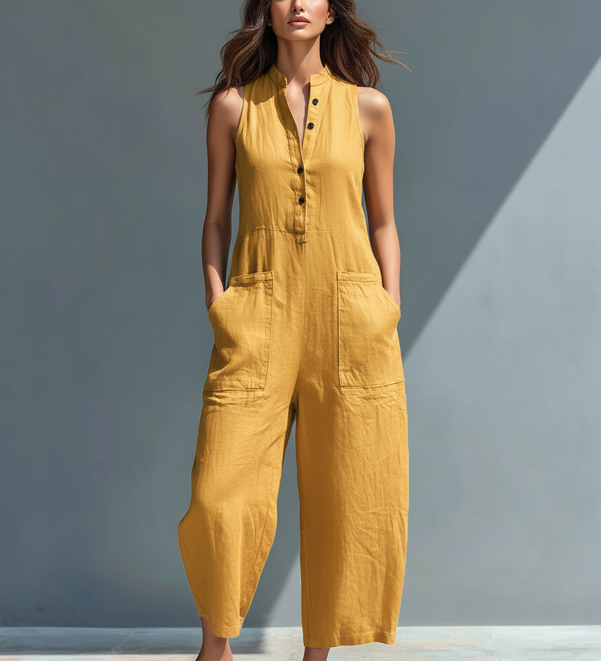 Līva – Bezpiedurkņu linu kombidress