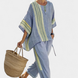Dalia – Boho stiliaus lino ir bambuko komplektas