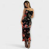 Bodycon kleita ar ziedu rakstu un lencēm