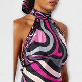 Everlija - Halter tops un asimetriska midi kleita
