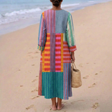 Elza – Gara daudzkrāsaina patchwork kleita
