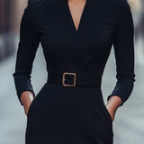 Elena – Rafinēta melna pieguļoša kleita